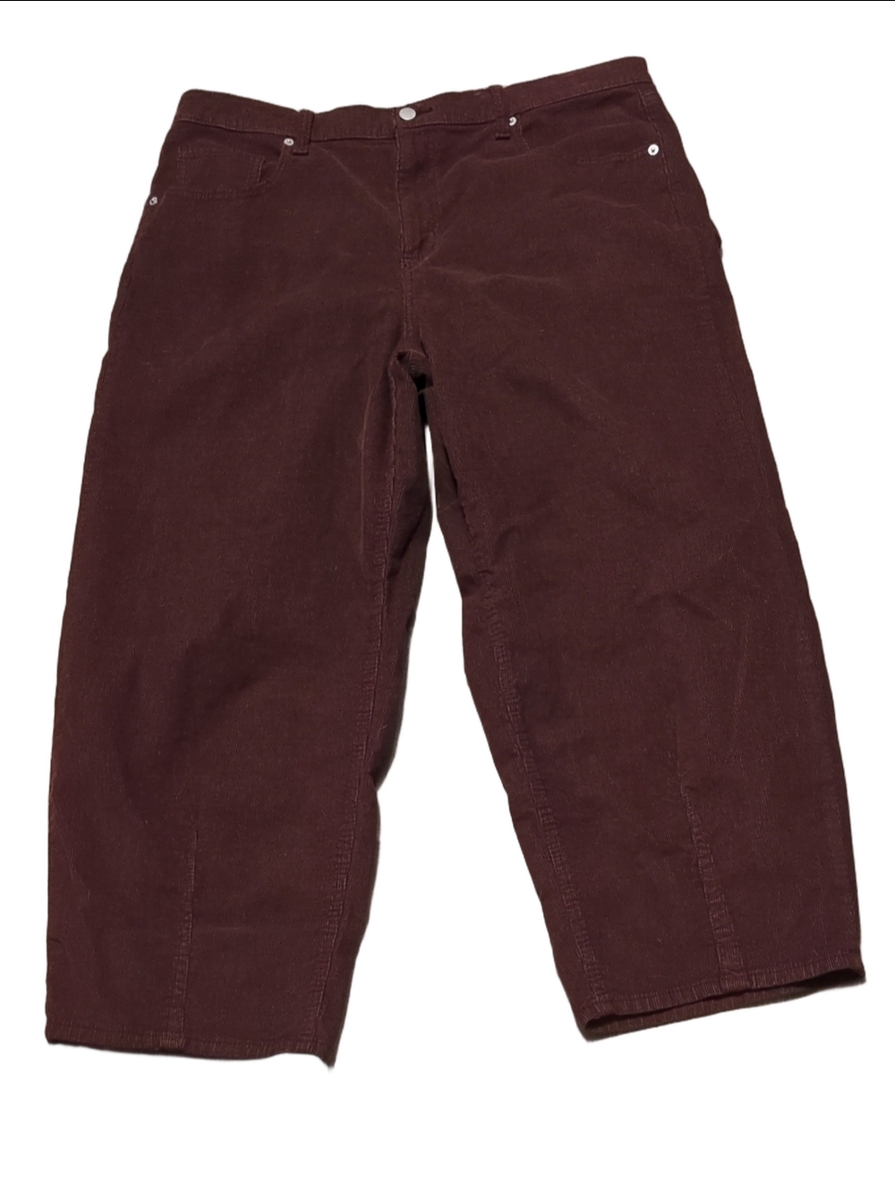 Universal Thread High Rise Easy Barrel Burgundy Corduroy Pants Size 16R